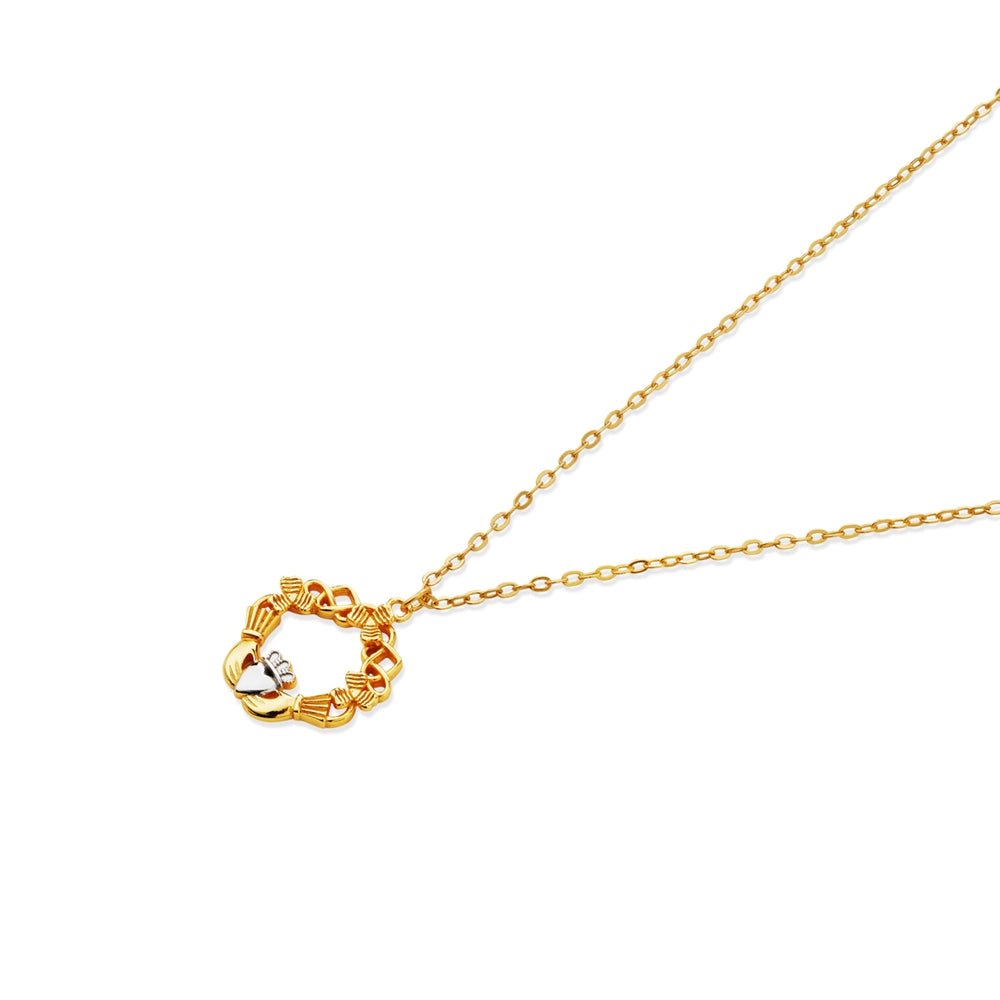 Argento Silver Two Tone Claddagh Necklace