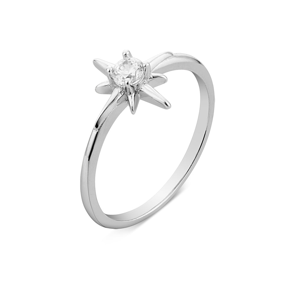 Argento Silver Midnight Star Crystal Ring