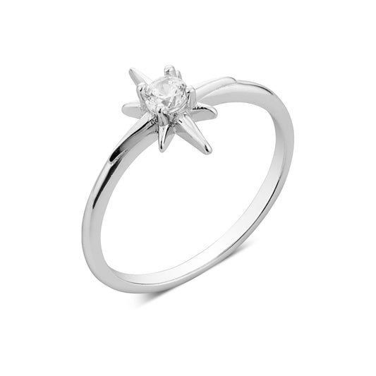 Argento Silver Midnight Star Crystal Ring