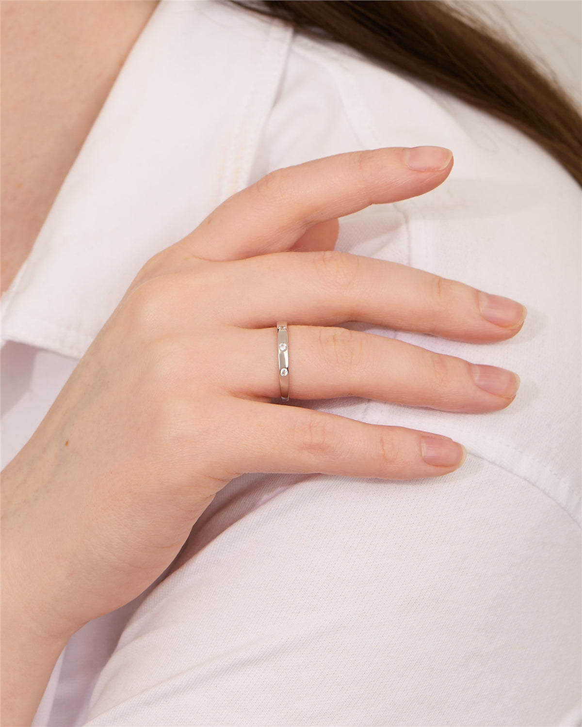 Argento Silver Cubic Zirconia Circle Ring