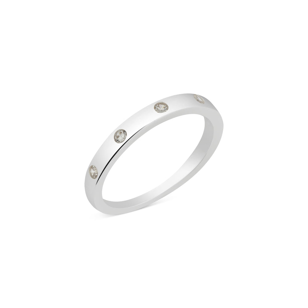 Argento Silver Cubic Zirconia Circle Ring