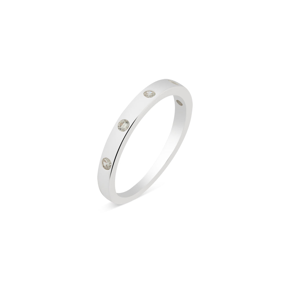 Argento Silver Cubic Zirconia Circle Ring
