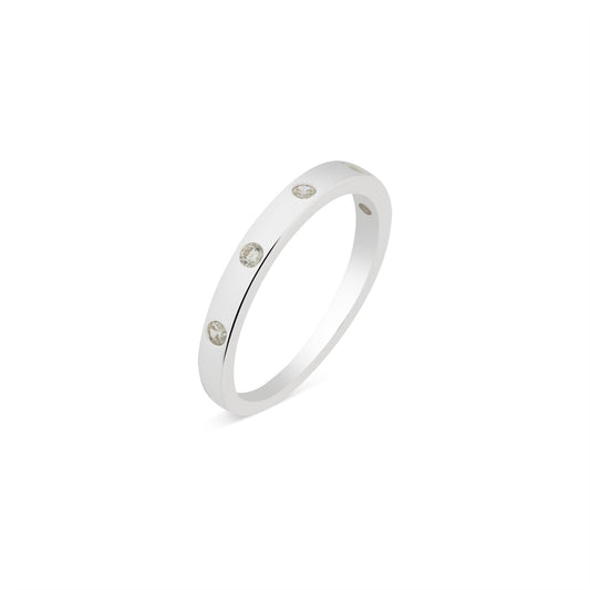 Argento Silver Cubic Zirconia Circle Ring