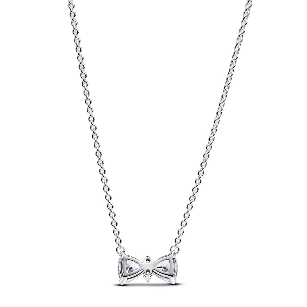 Pandora Silver Sparkling Bow Collier Necklace