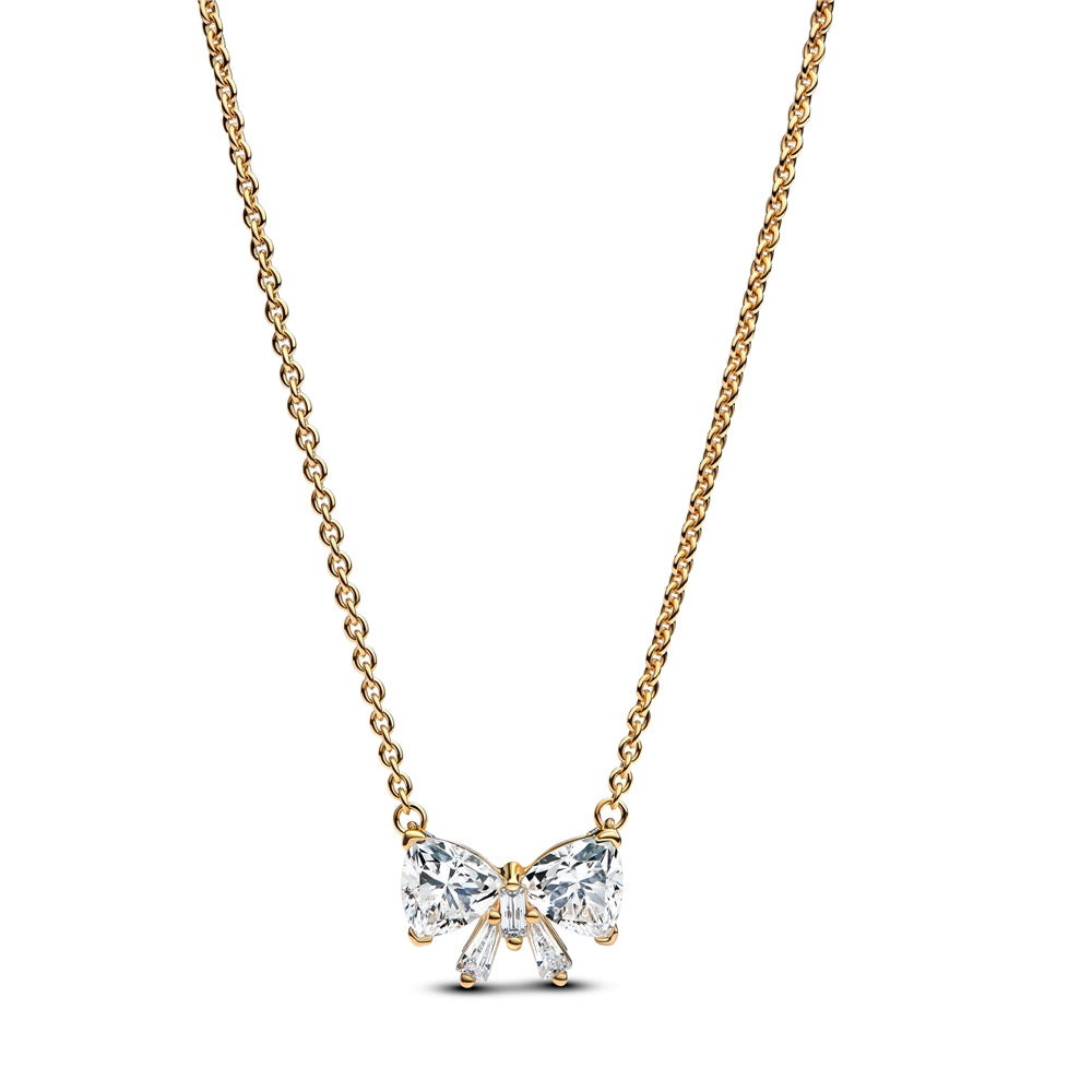 Pandora Gold Sparkling Bow Collier Necklace