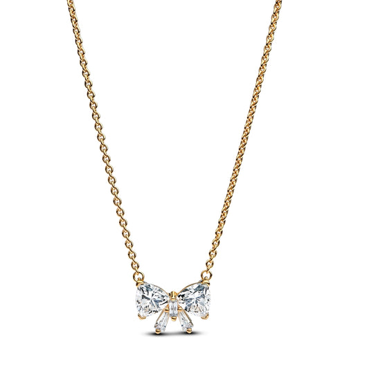 Pandora Gold Sparkling Bow Collier Necklace