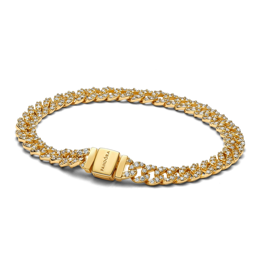 Pandora Gold Pavé Cuban Chain Bracelet