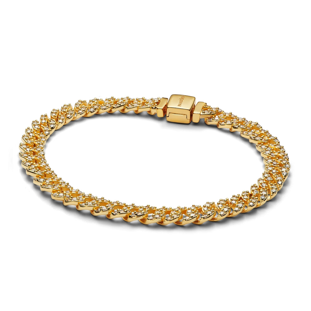 Pandora Gold Pavé Cuban Chain Bracelet