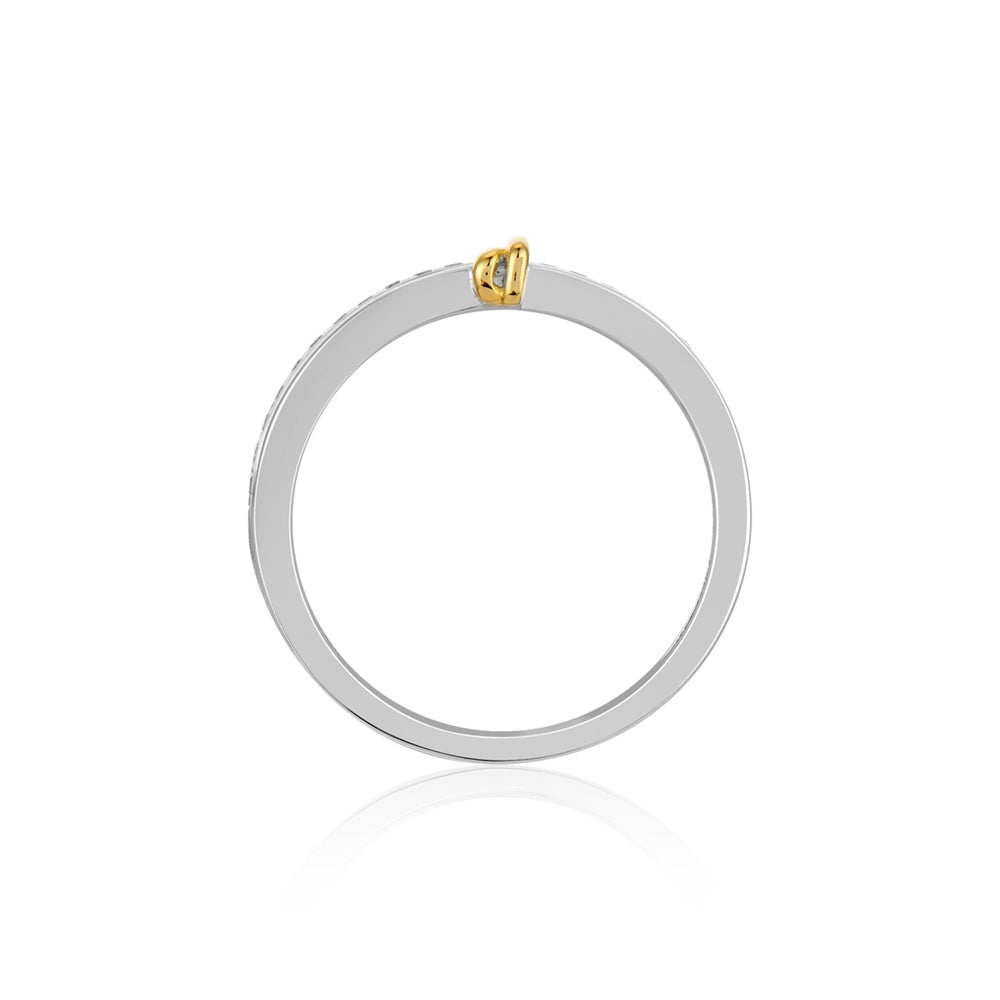 Argento Silver Two Tone Pave Crystal Ring