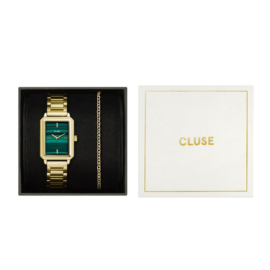 CLUSE Gold Fluette Green Bracelet Giftbox