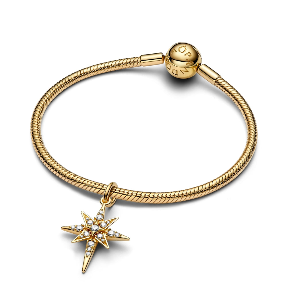 Pandora Gold Sparkling North Star Dangle Charm