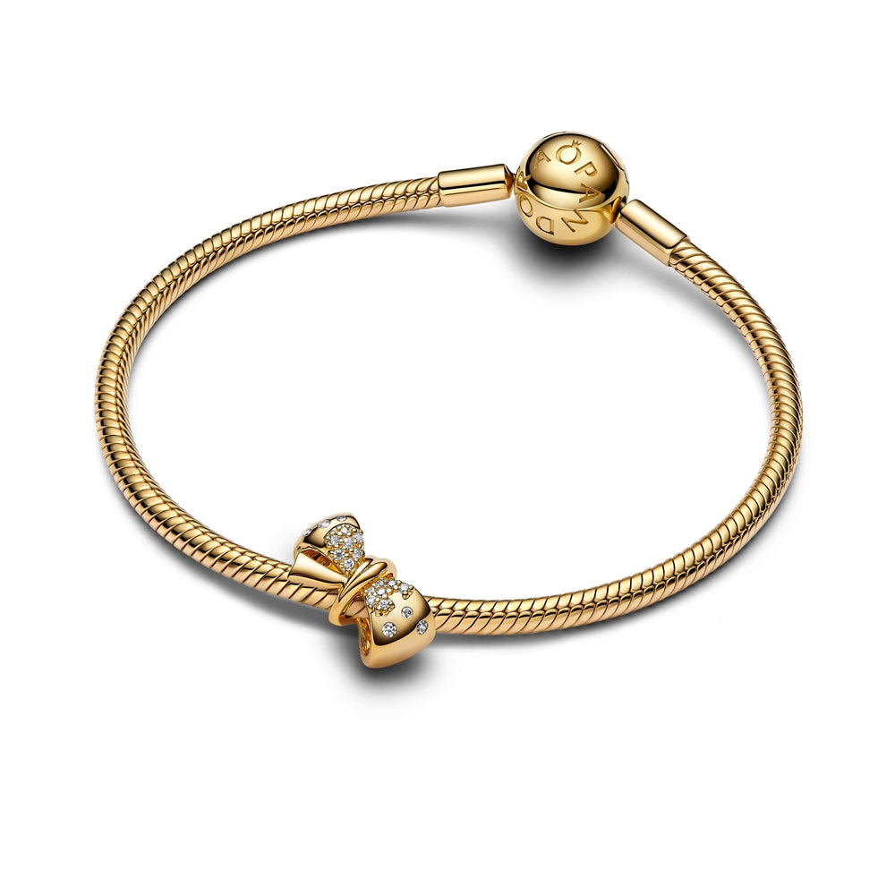 Pandora Gold Sparkling Bow Charm
