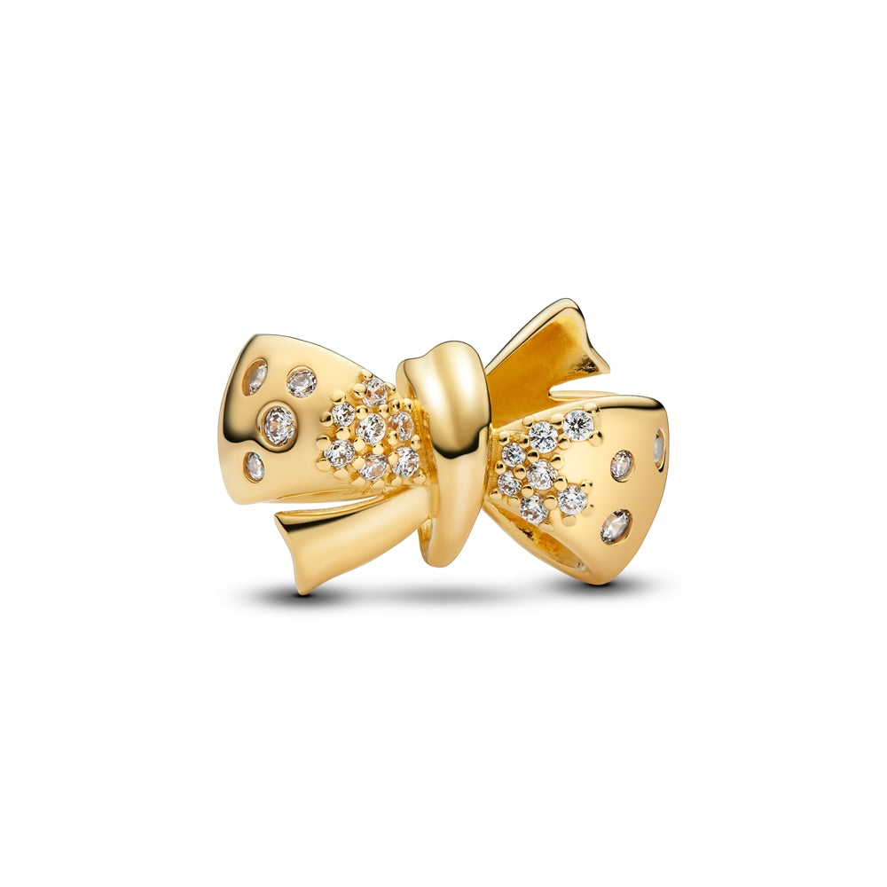 Pandora Gold Sparkling Bow Charm