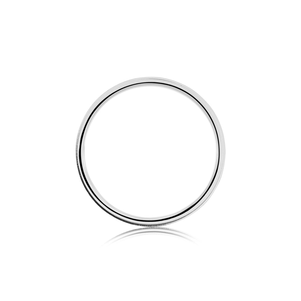 Argento Silver Brushed Silver Band Ring