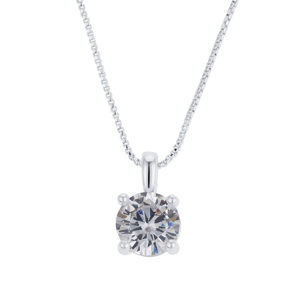 August Woods Silver Crystal Pendant Necklace
