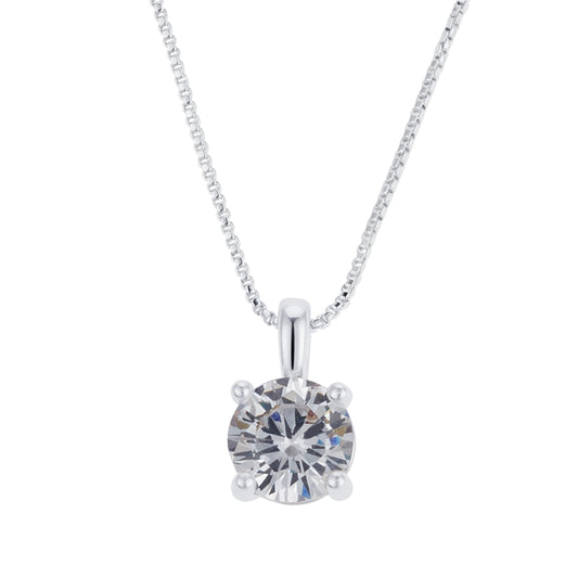 August Woods Silver Crystal Pendant Necklace