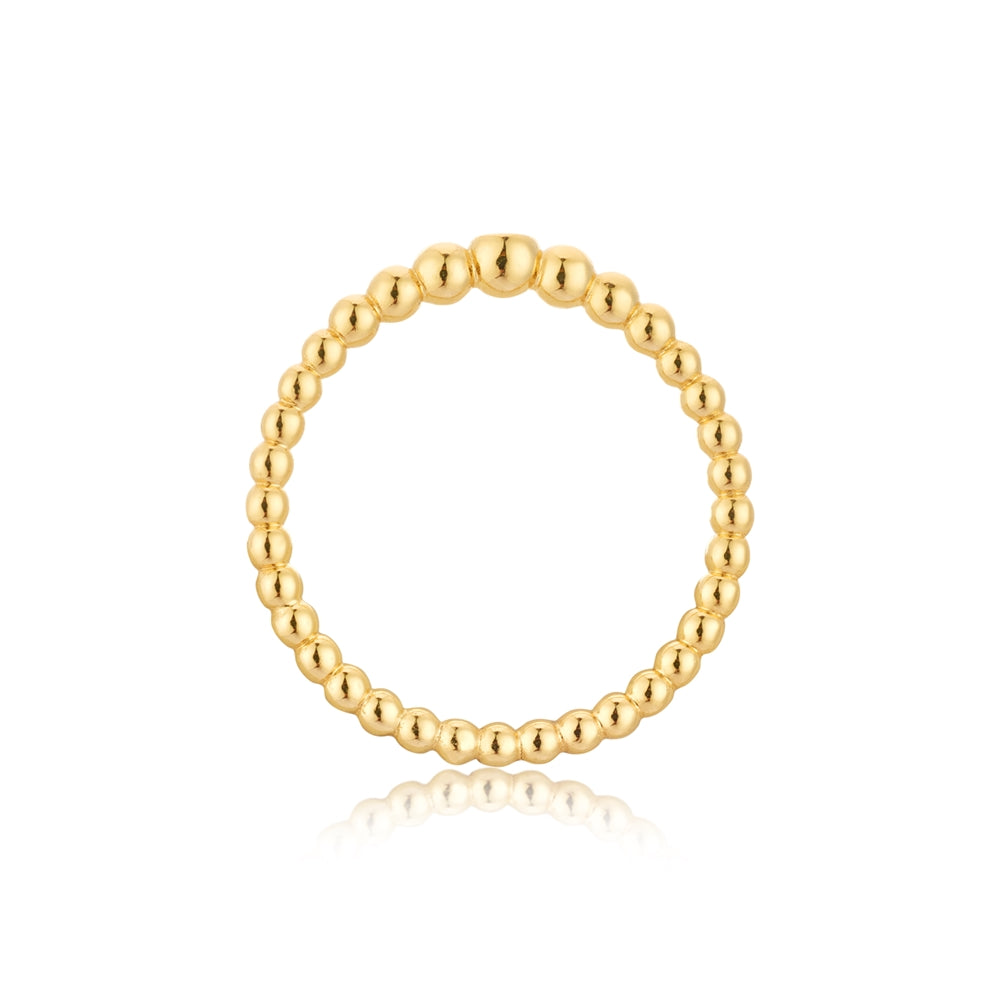Argento Gold Beaded Crystal Bezel Ring