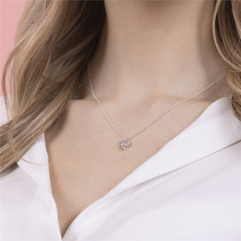 Disney Silver Rainbow Minnie Mouse Necklace