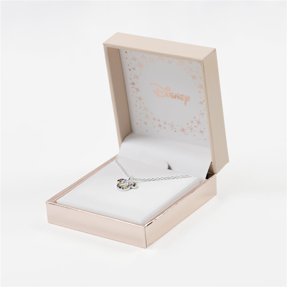 Disney Silver Rainbow Minnie Mouse Necklace
