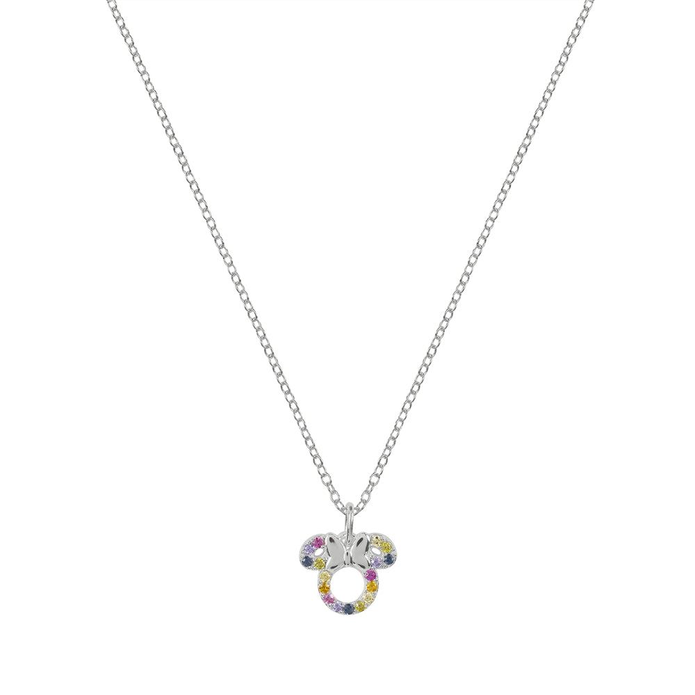 Disney Silver Rainbow Minnie Mouse Necklace
