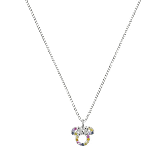 Disney Silver Rainbow Minnie Mouse Necklace