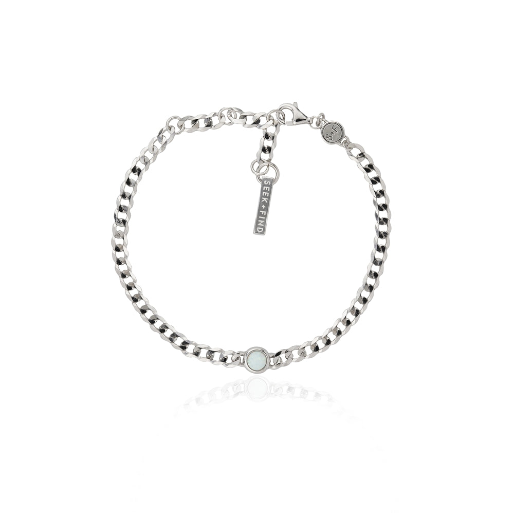 Seek + Find Purpose Silver Opal Bracelet