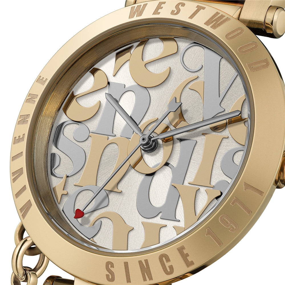 Vivienne Westwood Gold Logo Monogram Orb Bracelet Watch