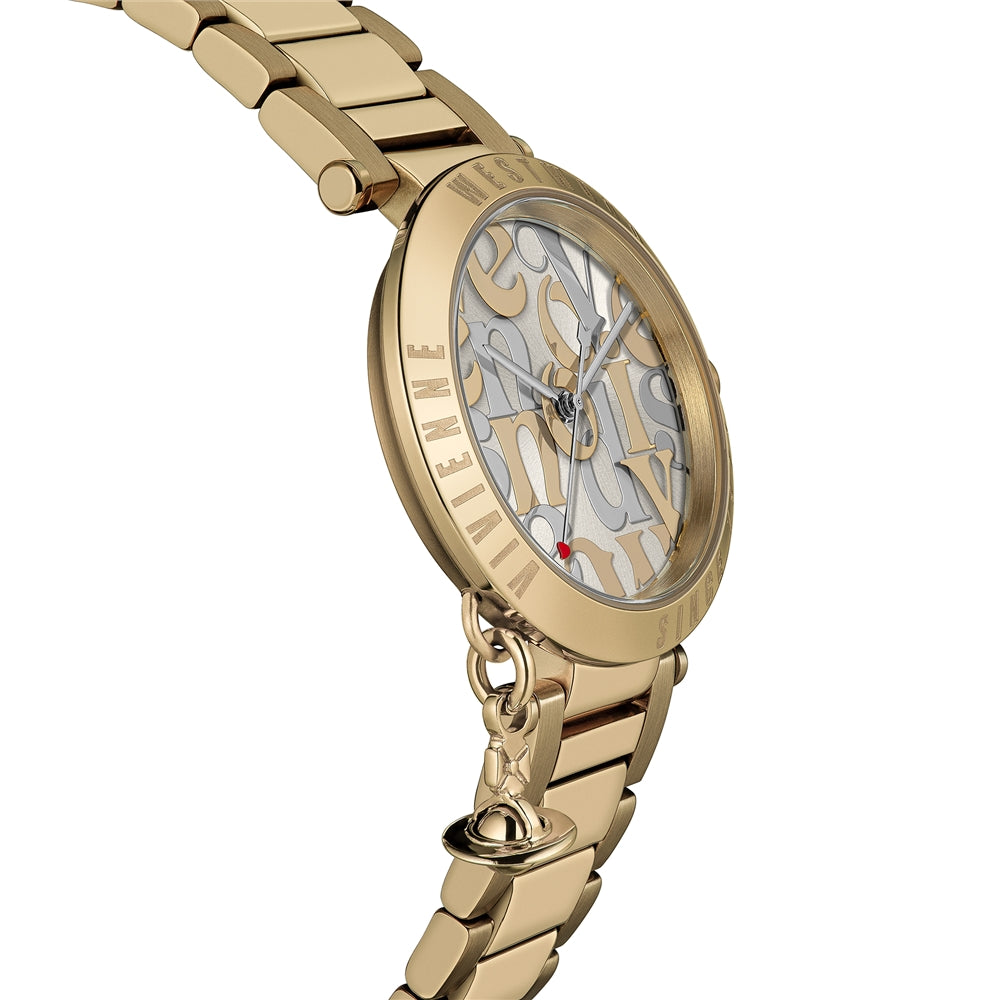 Vivienne Westwood Gold Logo Monogram Orb Bracelet Watch