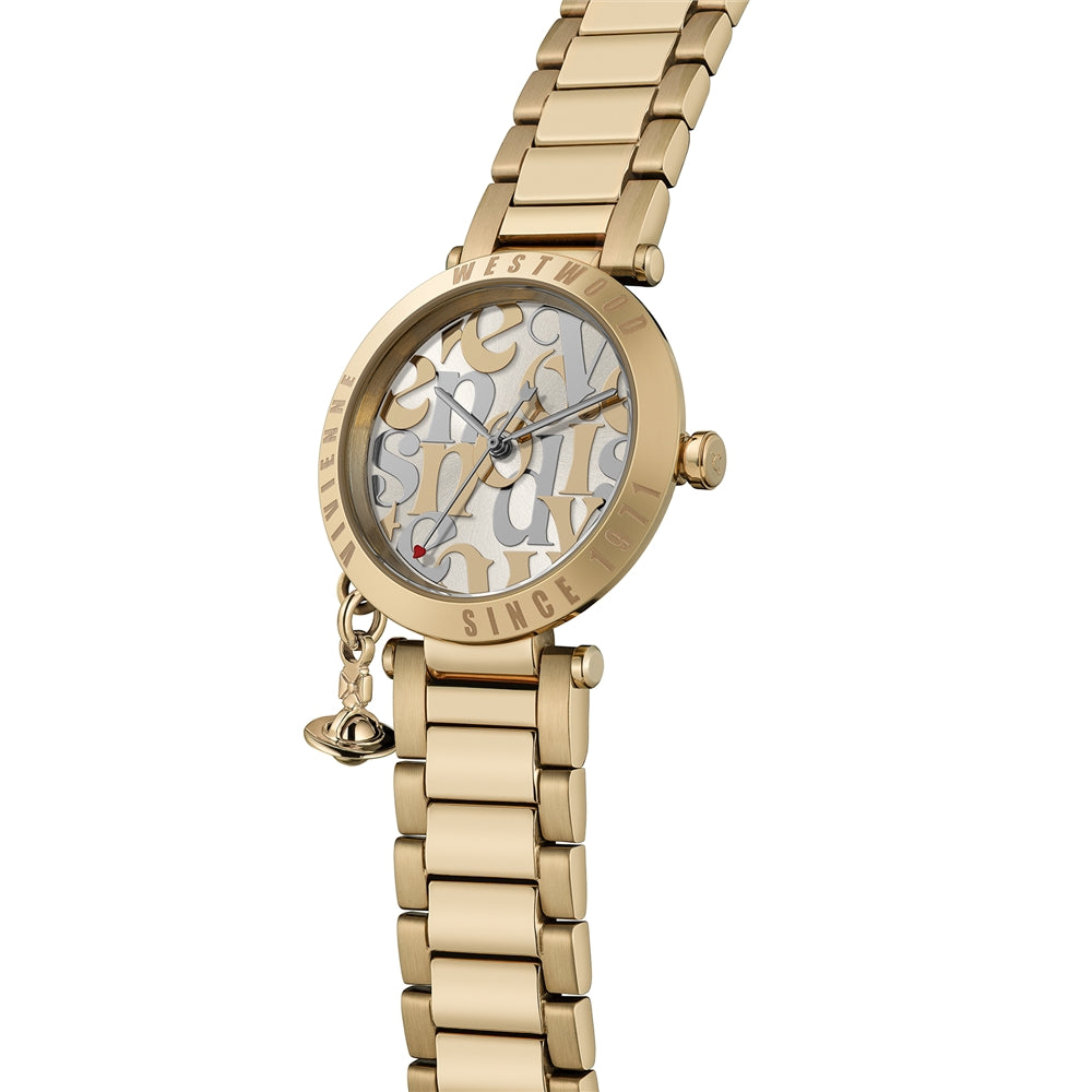 Vivienne Westwood Gold Logo Monogram Orb Bracelet Watch