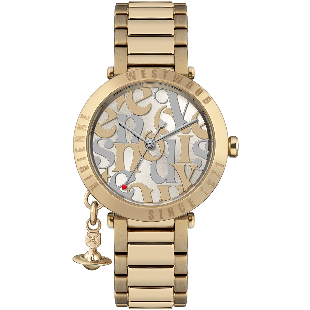 Vivienne Westwood Gold Logo Monogram Orb Bracelet Watch