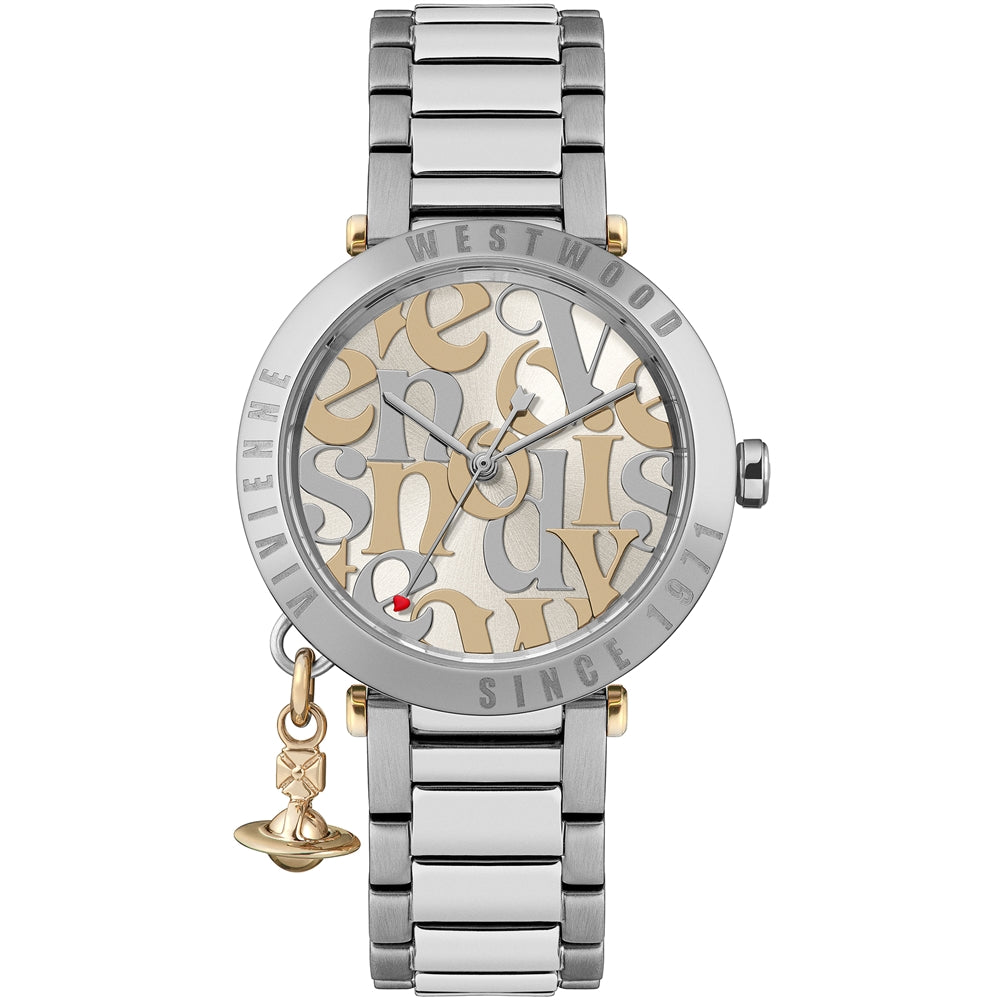Vivienne Westwood Silver Logo Monogram Orb Bracelet Watch