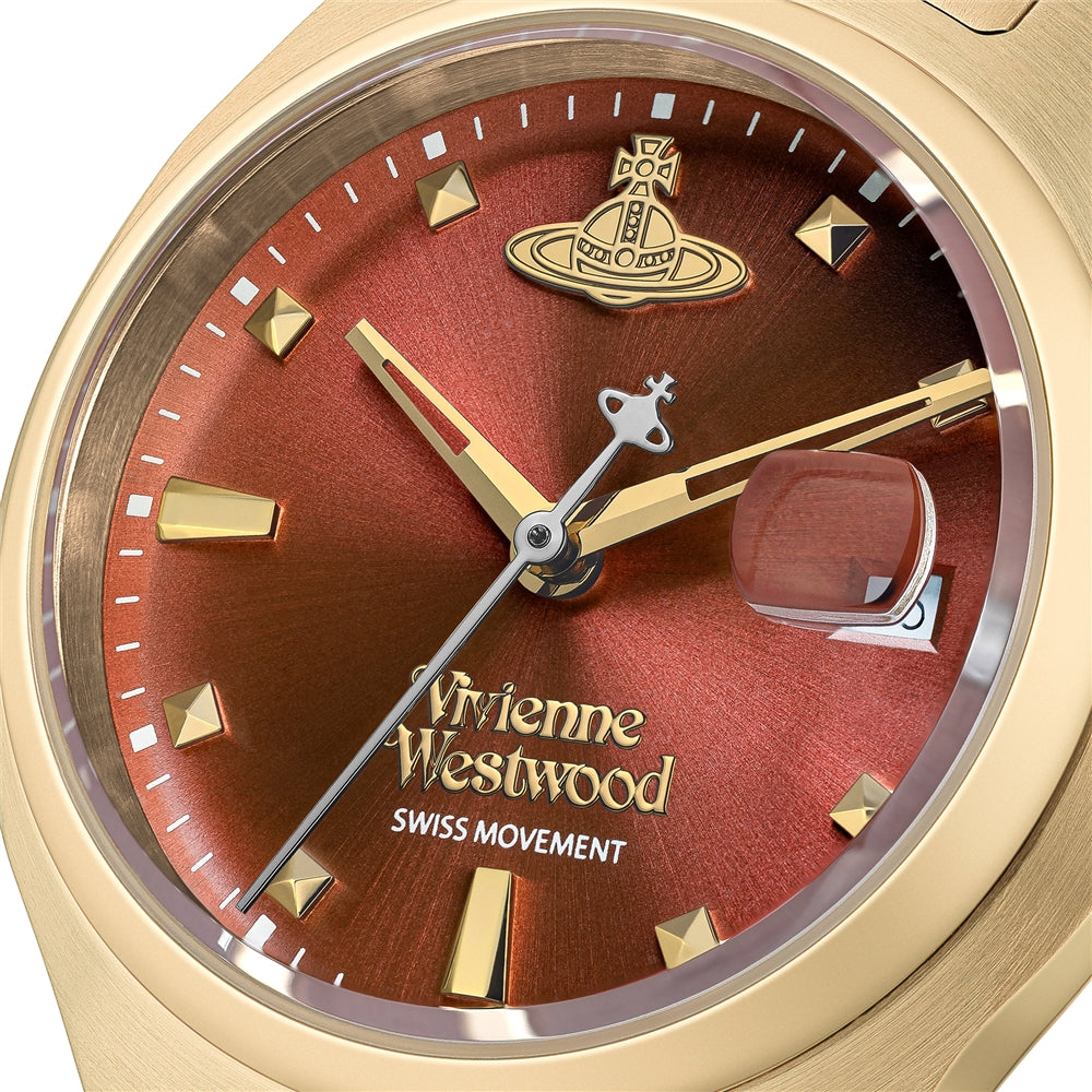 Vivienne Westwood Gold Red Little Camberwell Round Watch