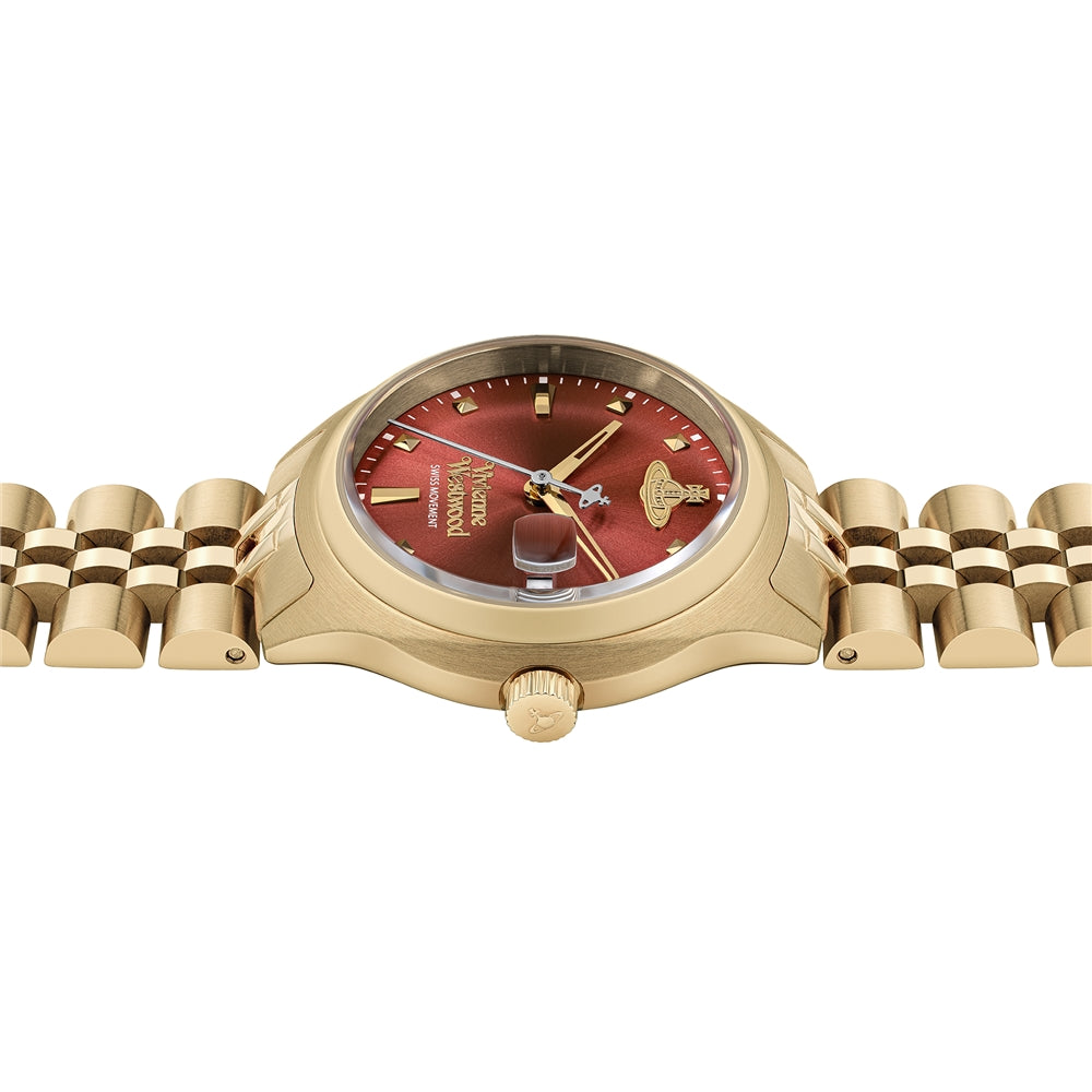 Vivienne Westwood Gold Red Little Camberwell Round Watch
