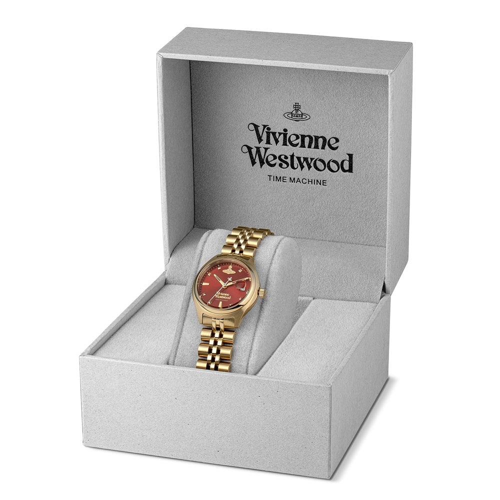 Vivienne Westwood Gold Red Little Camberwell Round Watch