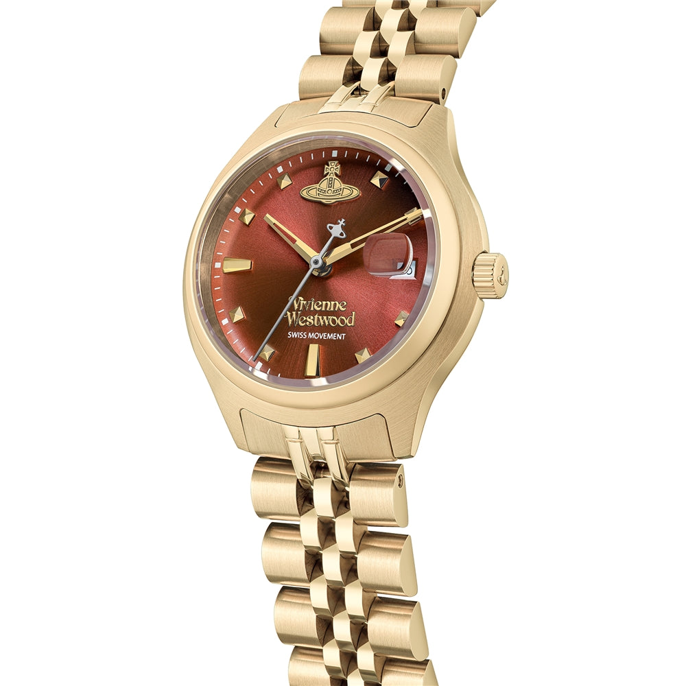 Vivienne Westwood Gold Red Little Camberwell Round Watch