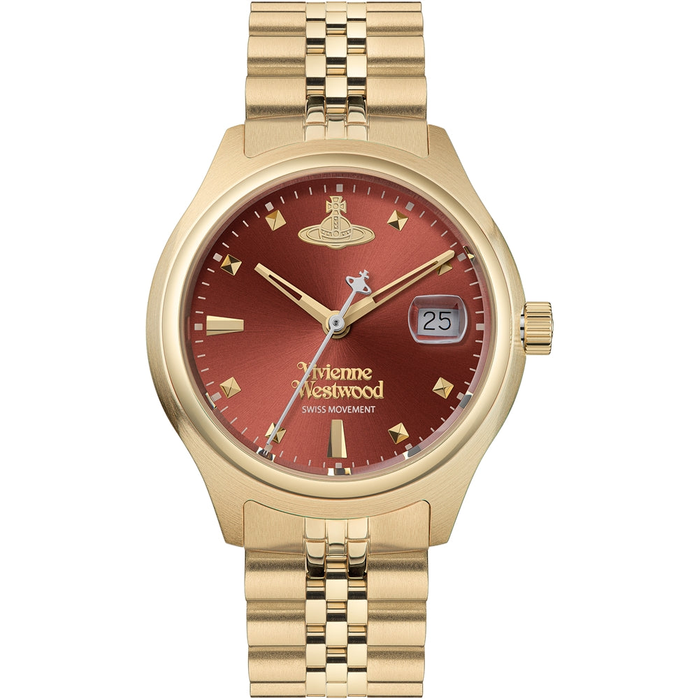 Vivienne Westwood Gold Red Little Camberwell Round Watch
