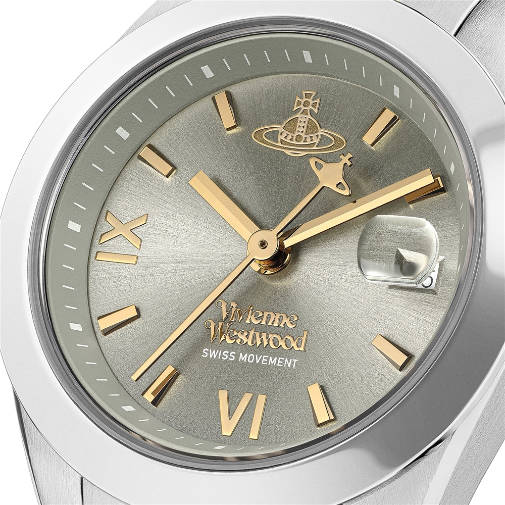 Vivienne Westwood Gold Mix Grey Fenchurch Round Bracelet Watch