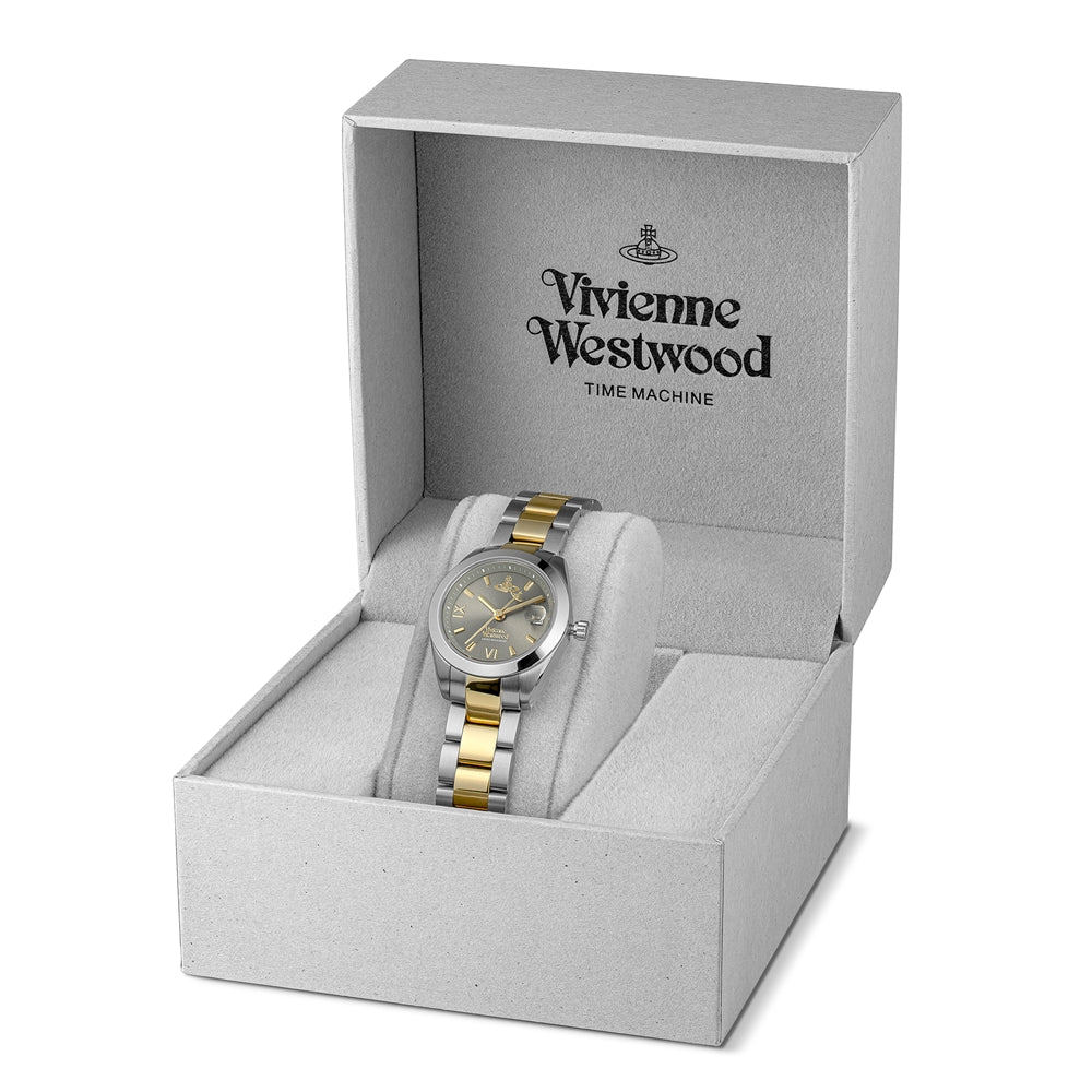 Vivienne Westwood Gold Mix Grey Fenchurch Round Bracelet Watch