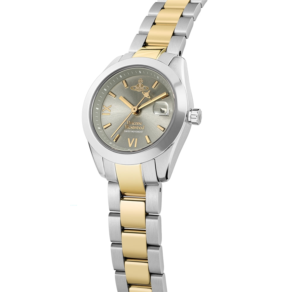 Vivienne Westwood Gold Mix Grey Fenchurch Round Bracelet Watch