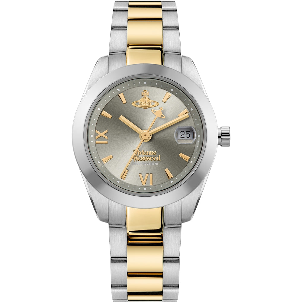 Vivienne Westwood Gold Mix Grey Fenchurch Round Bracelet Watch
