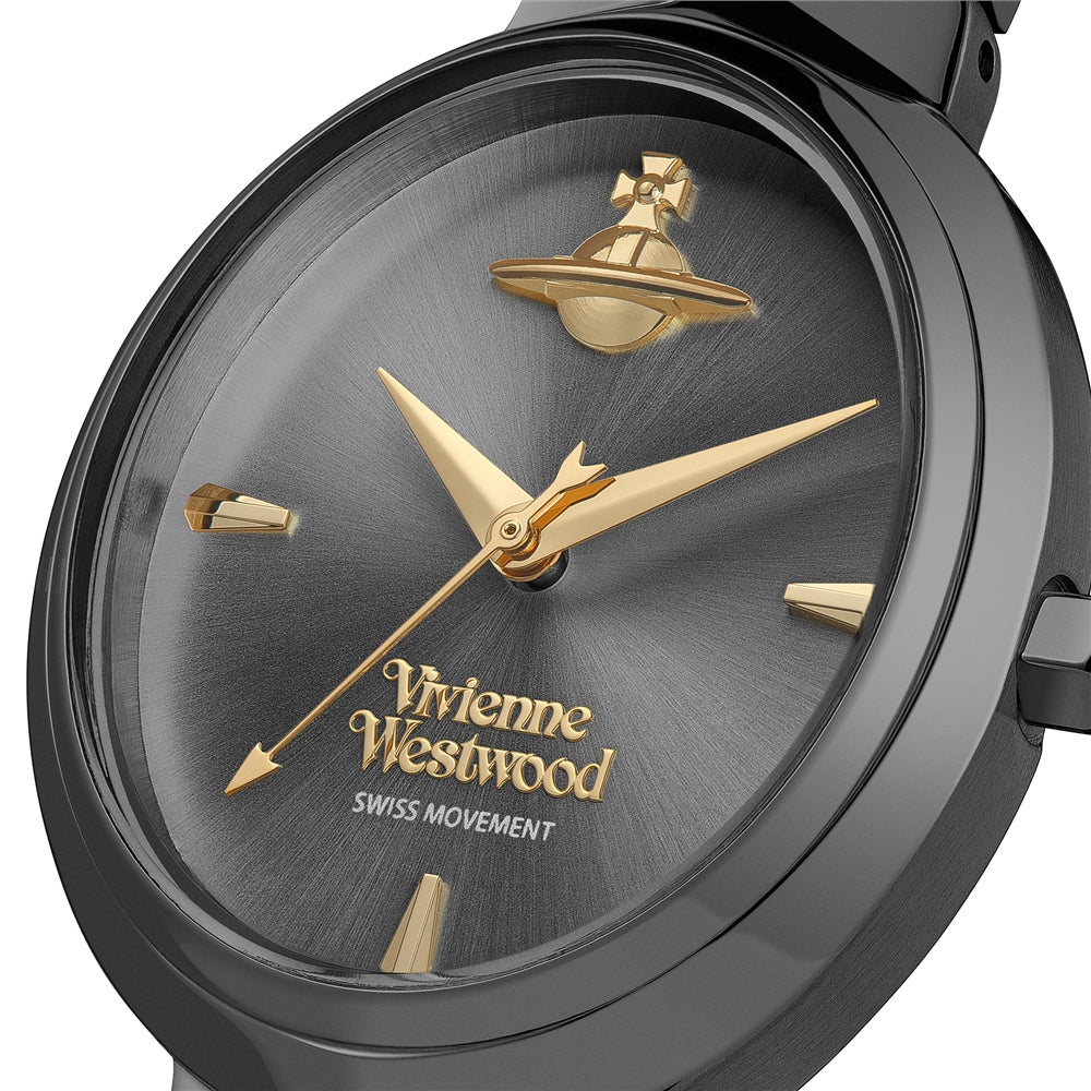 Vivienne Westwood Gun Metal Armour Oval Watch