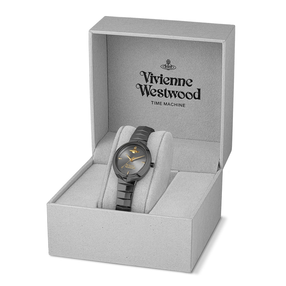 Vivienne Westwood Gun Metal Armour Oval Watch