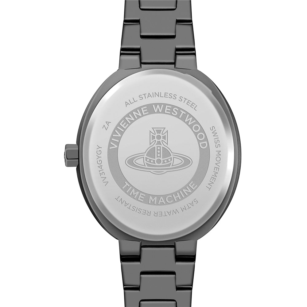 Vivienne Westwood Gun Metal Armour Oval Watch