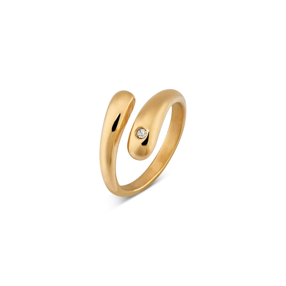 Over & Over Gold Stainless Steel Open Twist Ring