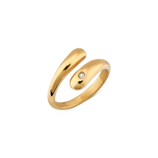 Over & Over Gold Stainless Steel Open Twist Ring