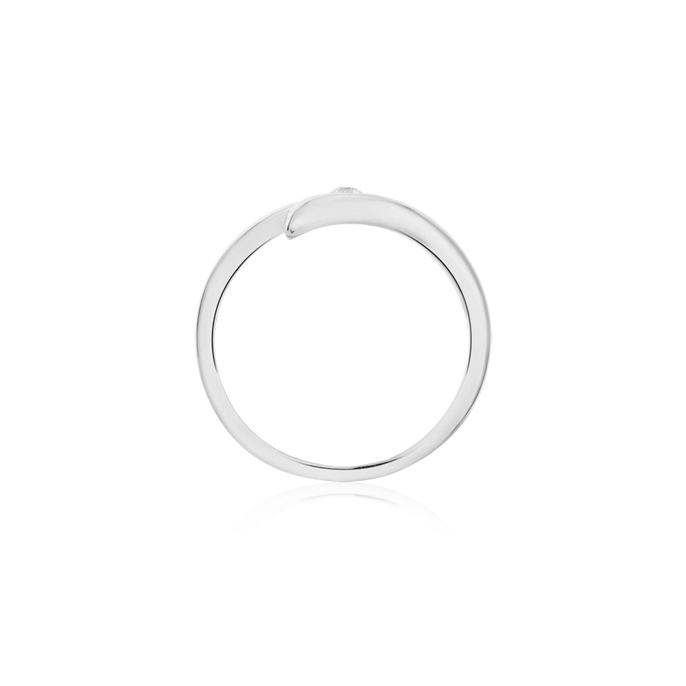 Over & Over Silver Stainless Steel Open Band Twist Ring