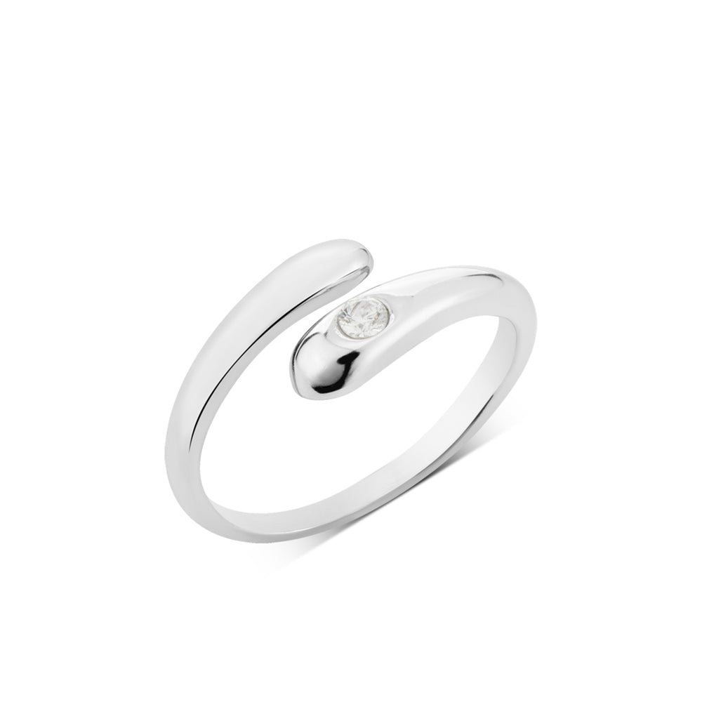 Over & Over Silver Stainless Steel Open Band Twist Ring