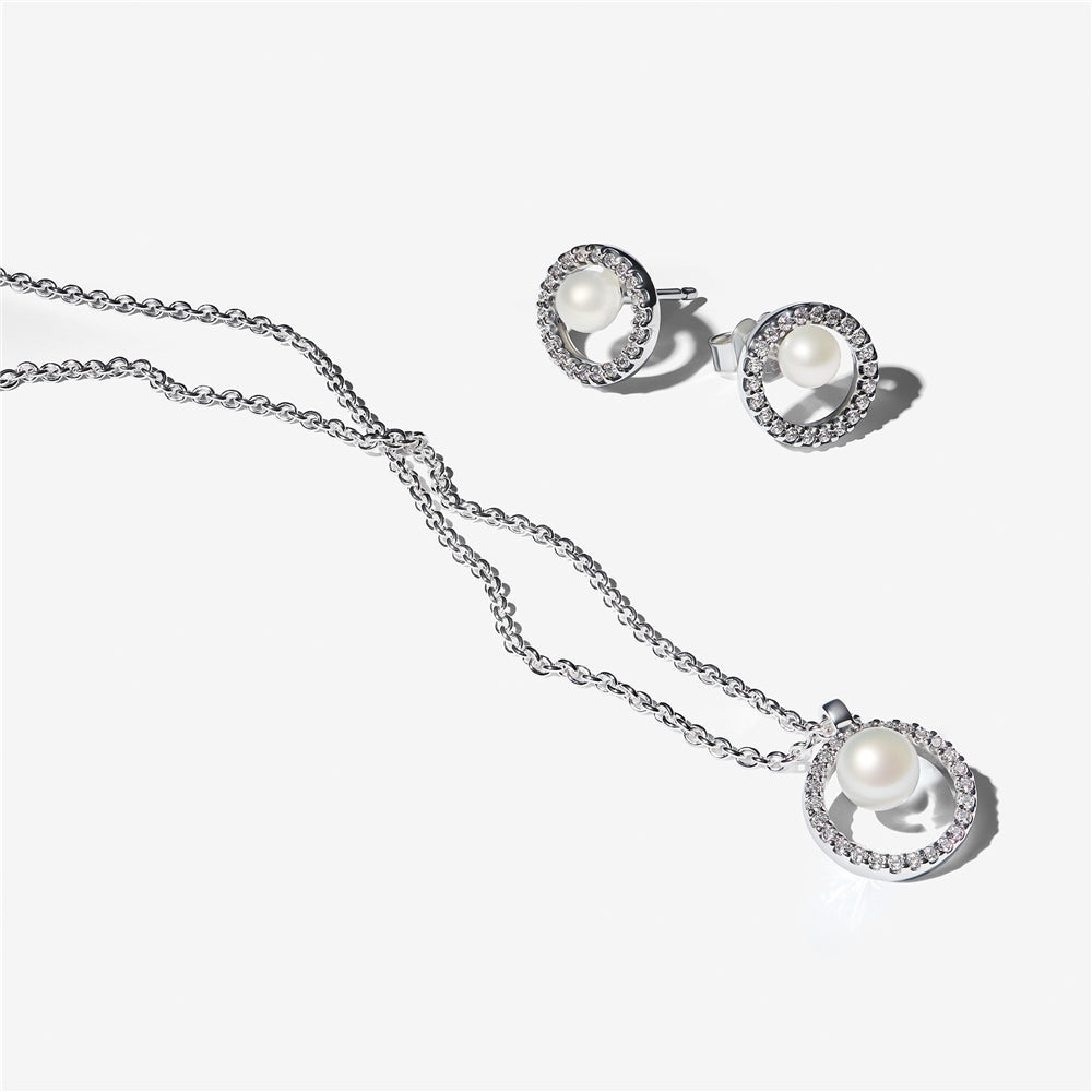Treated Freshwater Cultured Pearl & Pavé Gift Set