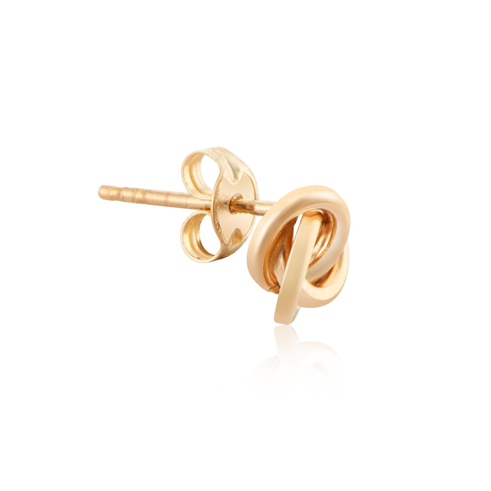 Argento 9ct Solid Gold 6mm Knot Stud Earrings