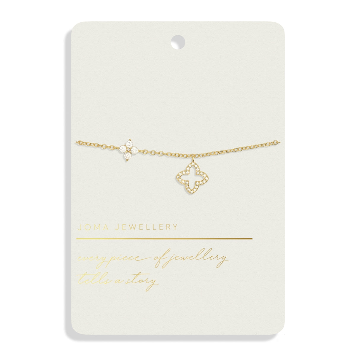 Joma Gold Style Story Pavé Clover Bracelet